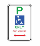 ACT ONLY Disabled Parking Only Display Permit ACTR5-22/1 Road Sign