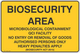 Biosecurity Area Microbiological Containment Safety Signs & Stickers