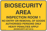 Biosecurity Area- Inspection Room 1 Safety Signs & Stickers