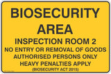 Biosecurity Area- Inspection Room 2 Safety Signs & Stickers