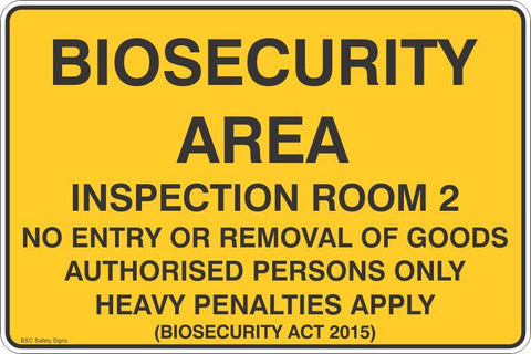 Biosecurity Area- Inspection Room 2 Safety Signs & Stickers