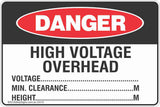 High Voltage Overhead Safety Sign