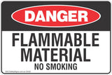 Flammable Material No Smoking Safety Sign