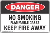 No Smoking Flammable Gases Keep Fire Away Safety Sign