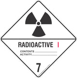 Radioactive 7 Category I Safety Signs & Stickers & Placards