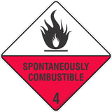 Spontaneously Combustible 4 Safety Signs & Stickers & Placards