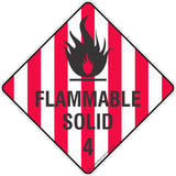 Flammable Solid 4 Safety Signs & Stickers & Placards