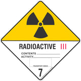 Radioactive 7 Category III Safety Signs & Stickers & Placards