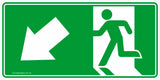Emergency Exit Left Arrow Down Safety Signs and Stickers