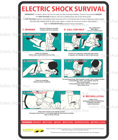 Electric Shock Survival Guide Safety Sign