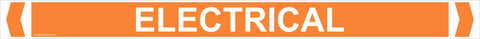 Electrical Pipe Markers - White text on an Orange background.