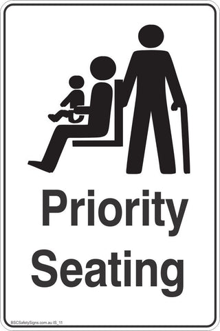 Information Priority Seating Safety Signs and Stickers