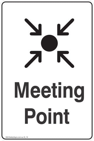 Information Meeting Point Safety Signs and Stickers