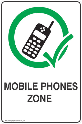 Information Mobile Phones Zone Safety Signs and Stickers