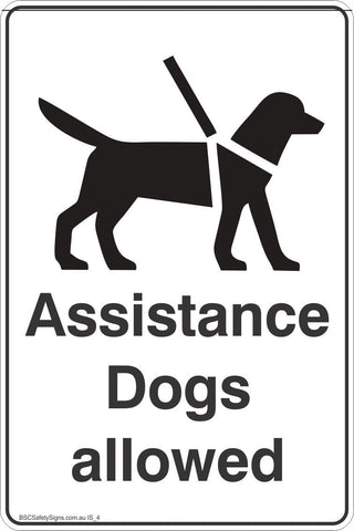 Information Assistance Dogs Allowed Safety Signs and Stickers