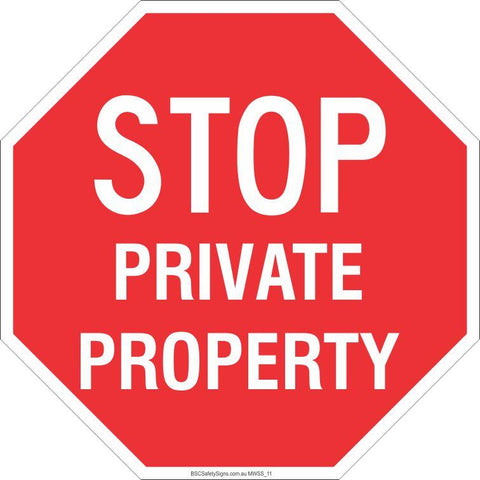 Stop! Private Property  Safety Signs and Stickers