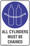 All Cylinders Must Be Chained Safety Sign