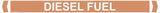 Oil Pipe Markers - White text on a Brown background.