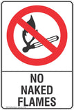 No Naked Flames Safety Sign