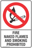 Fire Naked Flames And Smoking Prohibited Safety Signs & Stickers