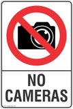 No Cameras Safety Sign