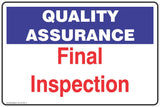 Quality Assurance Final Inspection  Safety Signs and Stickers