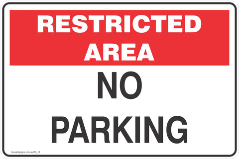 Restricted Area No Parking Safety Signs and Stickers