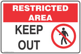 Restricted Area Keep Out  Safety Signs and Stickers