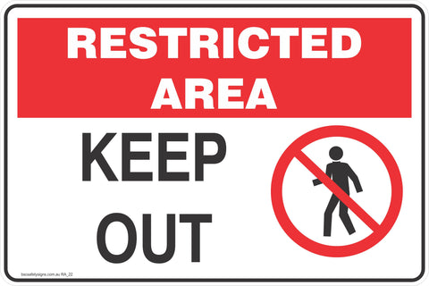 Restricted Area Keep Out Safety Signs and Stickers
