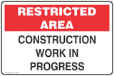 Restricted Area Construction work in progress Safety Signs and Stickers