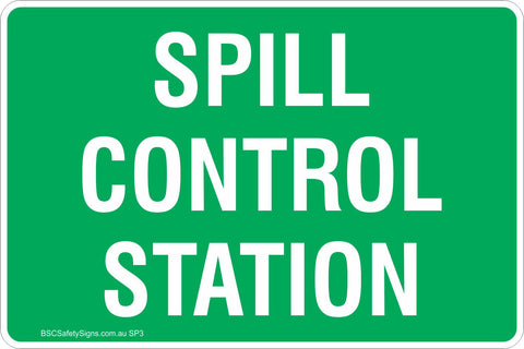 Spill Control Station Safety Sign