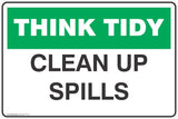 Think Tidy Clean Up Spills Safety Signs and Stickers