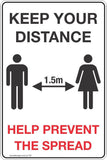 Keep your distance help prevent the spread Safety Signs and Stickers