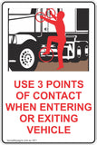 Use 3 Points of Contact When Entering Or Exiting Vehicle Safety Signs & Stickers