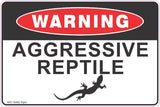 Warning Aggressive Reptiles Lizard Safety Signs and Stickers