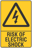 Risk Of Electric Shock Safety Sign