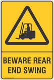Warning Beware Rear End Swing Safety Signs and Stickers Safety Signs and Stickers