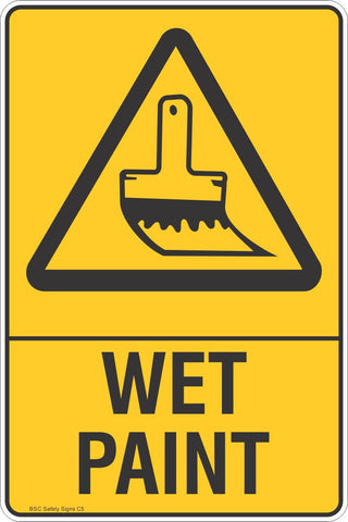 Wet Paint Safety Sign