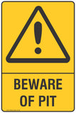 Warning Beware of Pit Safety Signs and Stickers
