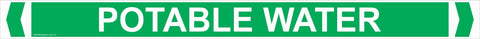 Water Pipe Markers - White text on a Green background