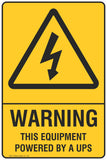 Warning Equipment Powered by a UPS Safety Signs and Stickers