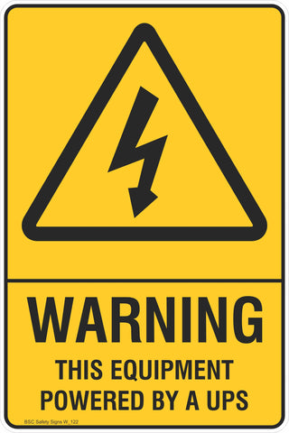 Warning Warning Equipment Powered by a UPS Safety Signs and Stickers ...