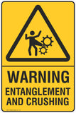 Warning Entanglement and Crushing Safety Signs and Stickers