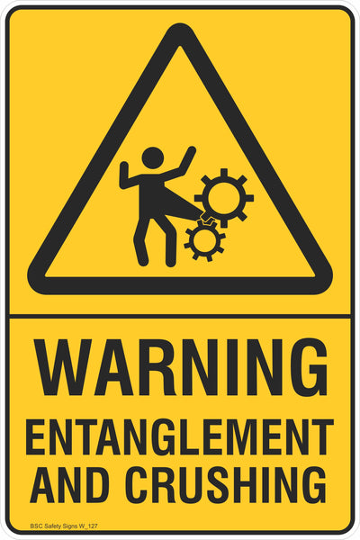 Warning Entanglement and Crushing Safety Signs and Stickers Warning ...