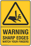 Warning Sharp Edges Watch Your Fingers Safety Signs and Stickers