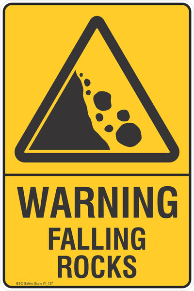 Warning Warning Falling Rocks Safety Signs and Stickers Warning Safety ...