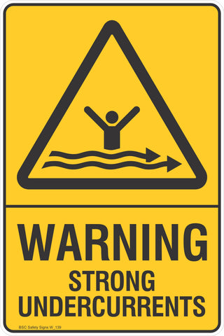 Undercurrents Sign Warning Strong Undercurrents Warning Safety Signs - Stickers - Safety ...