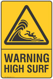 Warning High Surf Safety Signs and Stickers