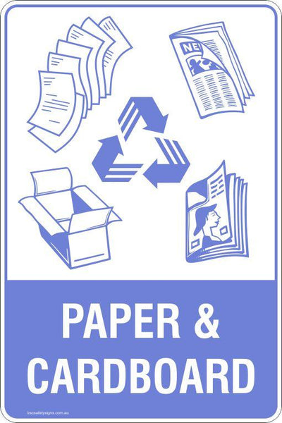 Paper & Cardboard Recycling Safety Signs - Stickers - Safety Signage ...