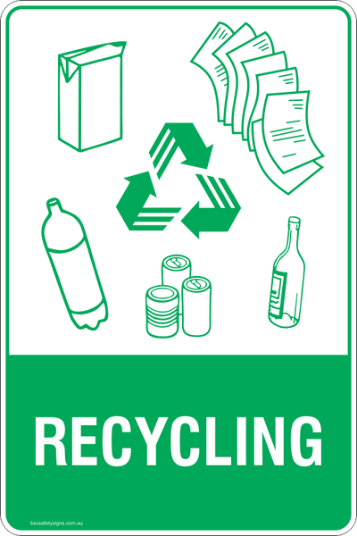 Recycle Safety Sign Recycling Safety Signs - Stickers - Safety Signage - BSC Safety Signs ...